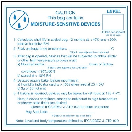 Bsc Preferred 4 x 4'' - ''Caution Moisture Sensitive Devices'' Labels BUY00025433